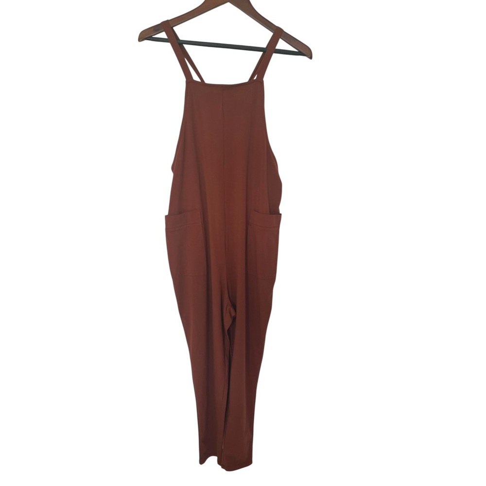 Maternity Rust Utility Jumpsuit - Picture 2 of 14